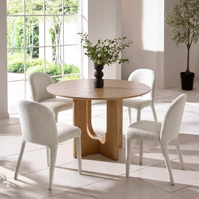 Calista Round Wood Dining Table (Seats 4) SO'HOME