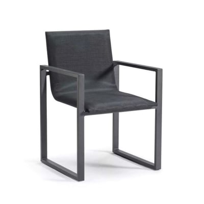 Lot de 2 fauteuils repas en aluminium et textilène, COMO AU JARDIN DE CHLOÉ