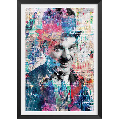 Affiche illustration graffiti chaplin HEXOA