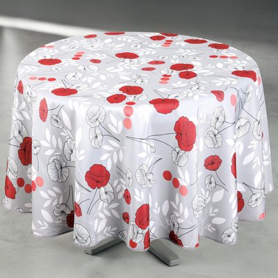 Nappe anti-tâche ronde motif coquelicots HOME MAISON
