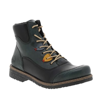Bottines à talon décroché bas avec un zip et des lacets ronds RIEKER