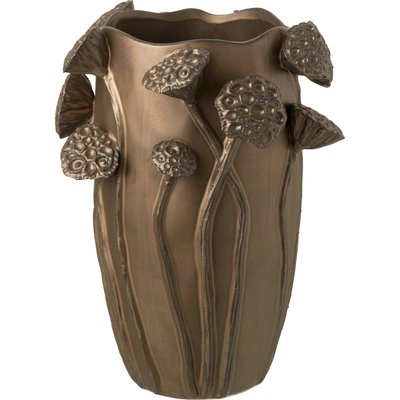 Vase en poterie cuivre effet lotus raffiné pour décoration élégante RECOLLECTION