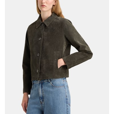 Blouson dakota daim droit court GALERIES LAFAYETTE
