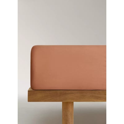 Drap-housse percale de coton 200 fils Lit 135/140 cm MANGO HOME