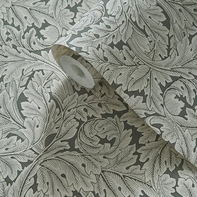 Acanthus Slate Wallpaper WILLIAM MORRIS BY CLARKE & CLARKE