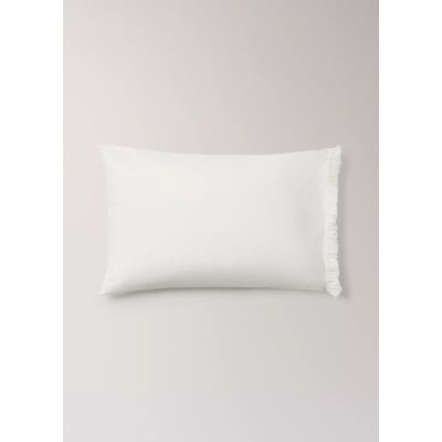 Deux taies d'oreiller coton lavé volant en gaze effiloché 50x75 cm MANGO HOME