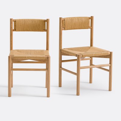 Lot 2 chaises chêne et corde de papier, Marrathy LA REDOUTE INTERIEURS