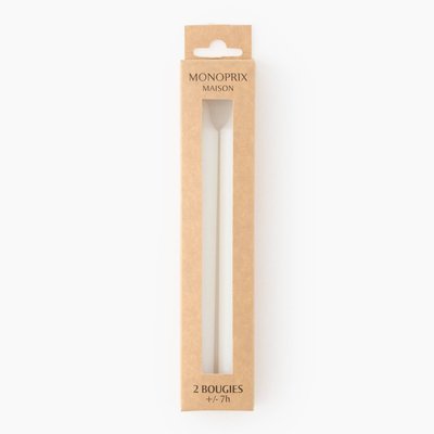 Lot de 2 bougies droites, 2,1x20cm MONOPRIX
