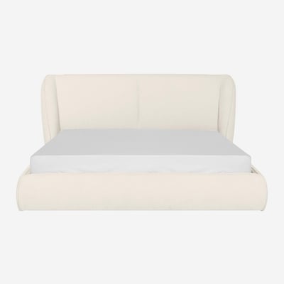 Lit coffre en tissu bouclette courte MALO HABITAT
