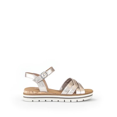 Sandales en cuir à talon compensé GABOR