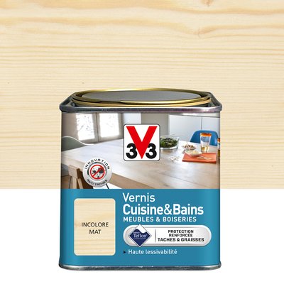Vernis intérieur cuisine & bains Mat, Les incolores V33