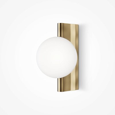 Applique globe en verre sur base verticale dorée MESA PIER IMPORT