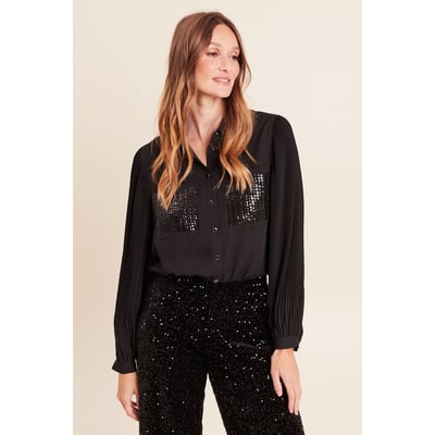 Chemise fluide à sequins manches longues BREAL