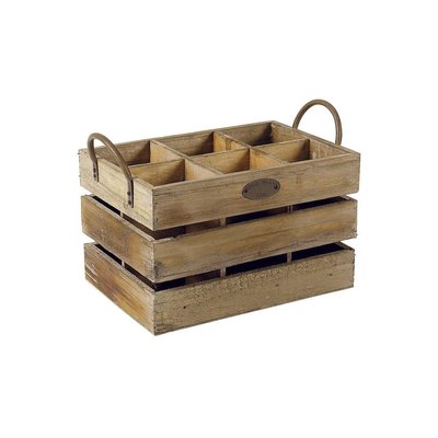 Caisse de rangement 6 bouteilles anses métal AUBRY GASPARD