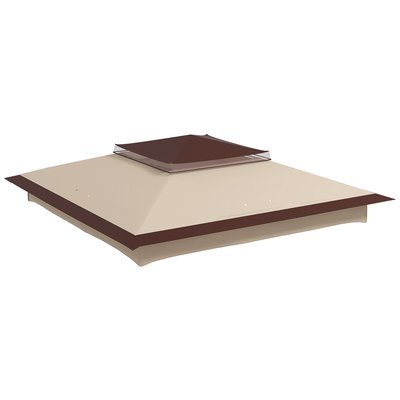 Toile de rechange tonnelle polyester imperméabilisé beige chocolat OUTSUNNY