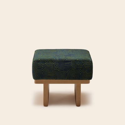 Tabouret en Bois et bouclette chinée Pietro ANCA MADURA