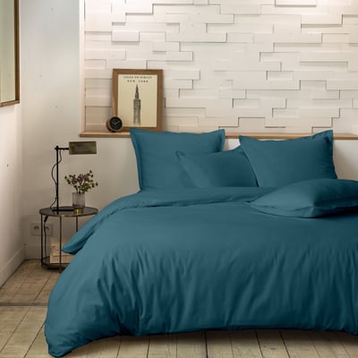 Parure housse de couette 100%percale de coton 80 fils/cm2-unie C DESIGN HOME TEXTILE