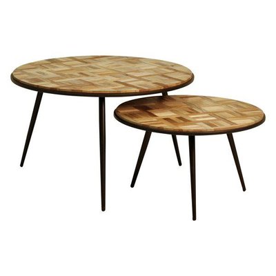 Tables basses gigognes teck recyclé 74cm - Set de 2 WOODY ZAGO
