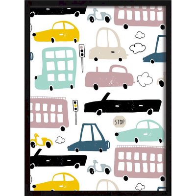 Tableau bois cadre , Trafic coloré II RECOLLECTION