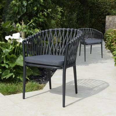 Fauteuils en alu et corde gris foncé, Lula (lot de 2) GECKO JARDIN