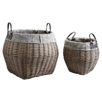 Corbeilles de rangement en osier gris (Lot de 2) AUBRY GASPARD