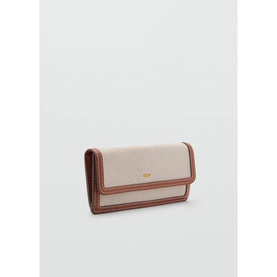 Portefeuille rectangulaire en toile contrastée MANGO