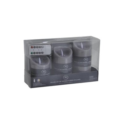 Coffret 3 bougies à LED parfumées avec télécommande Vanille AUBRY GASPARD