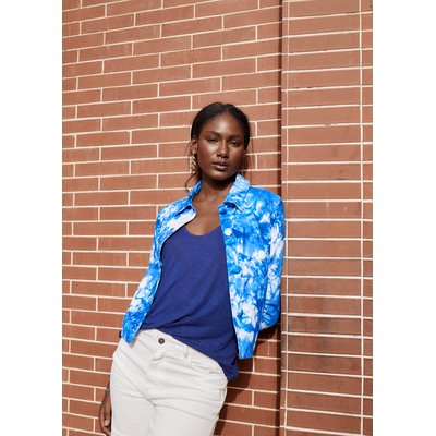 Veste courte en coton à imprimé tie & dye LA FEE MARABOUTEE