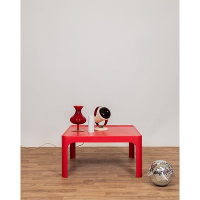 Table basse rouge Liv N°69 - Bon état DEBONGOUT
