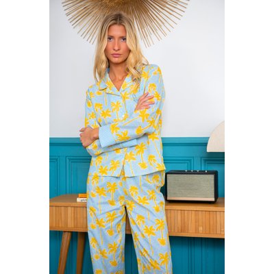 Pyjama boutonné en coton, imprimé Palmier ARTHUR