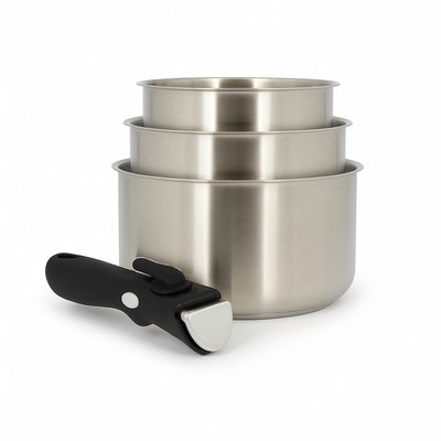 Batterie de cuisine 4 pièces en inox, IRIS MENASTYL