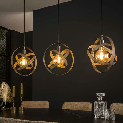 Suspension industrielle 3 globes en métal percé RALF PIER IMPORT