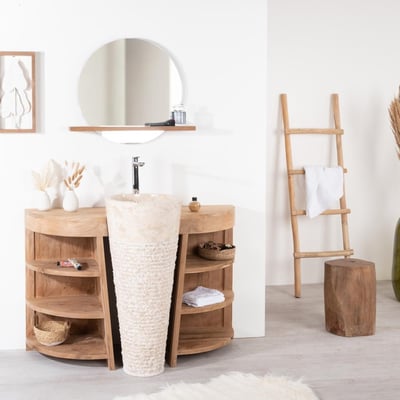 Meuble + vasque en teck rectangle 120cm FLORENCE WANDA COLLECTION