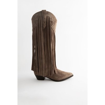 Bottes western hauteur genou à franges NEXT