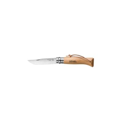 Couteau Fermant Baroudeur N°8 Inox Et Bois De Hêtre Naturel OPINEL