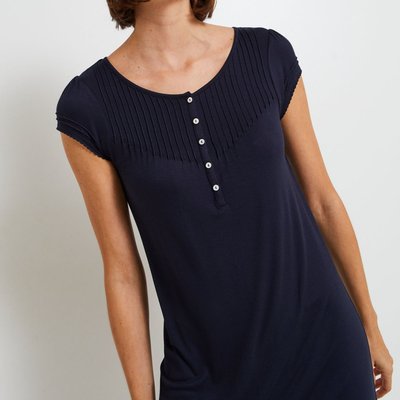Chemise de nuit manches courtes fluide unie MONOPRIX LINGERIE
