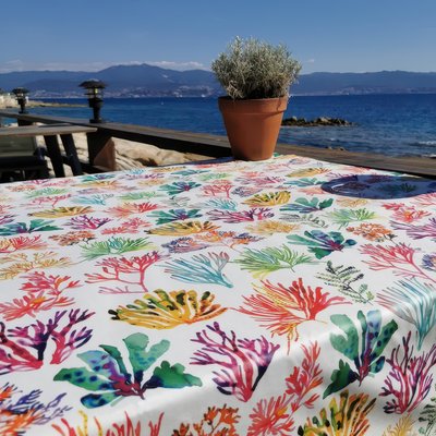 Nappe enduite ronde ou ovale ALGUES FLEUR DE SOLEIL