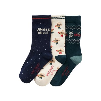 Coffret de 3 paires de chaussettes Noël VERTBAUDET