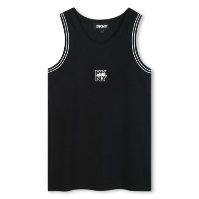 Débardeur à côtes et broderie DKNY