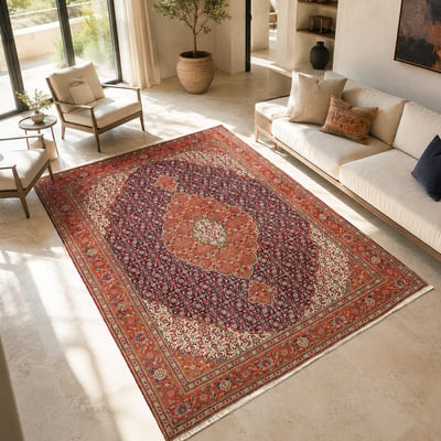 Tapis d'orient au motif oriental, noué à la main, TABRIZ B UN AMOUR DE TAPIS