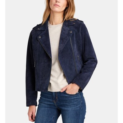 Blouson cuir femme bleu marine La Redoute