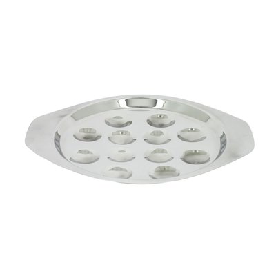 Lot de 6 plats à escargots 12 trous en inox MENASTYL