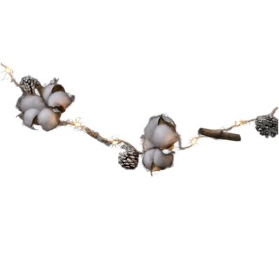 Guirlande lumineuse coton et pommes de pin 20 Led ATMOSPHERA