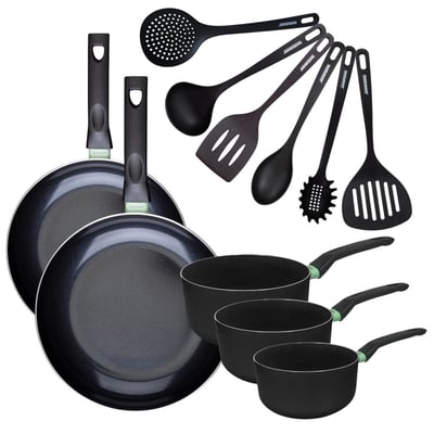 Batterie 2 poêles 28/30cm + 3 casseroles 16/18/20cm BRANDAO FACKELMANN