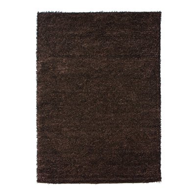 Tapis de salon à poils longs toucher soyeux chocolat LUXE THE DECO FACTORY