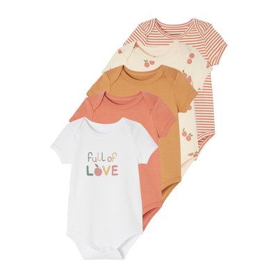 Lot de 5 bodies emmanchure US en coton biologique VERTBAUDET