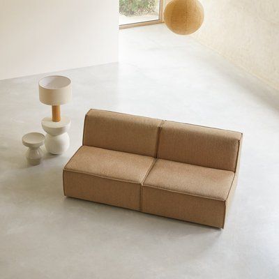 Canapé droit modulable en tissu camel, 2 places DARIO TIKAMOON