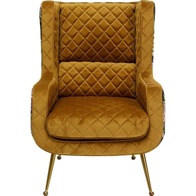 Fauteuil en velours imprimé tropical, NONA KARE DESIGN
