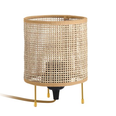 Lampe De Chevet Atila En Rotin Pied Doré MILLUMINE