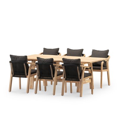 Salon de jardin, 6 chaises, LAMAS & ZANZIBAR DEFORA HOME